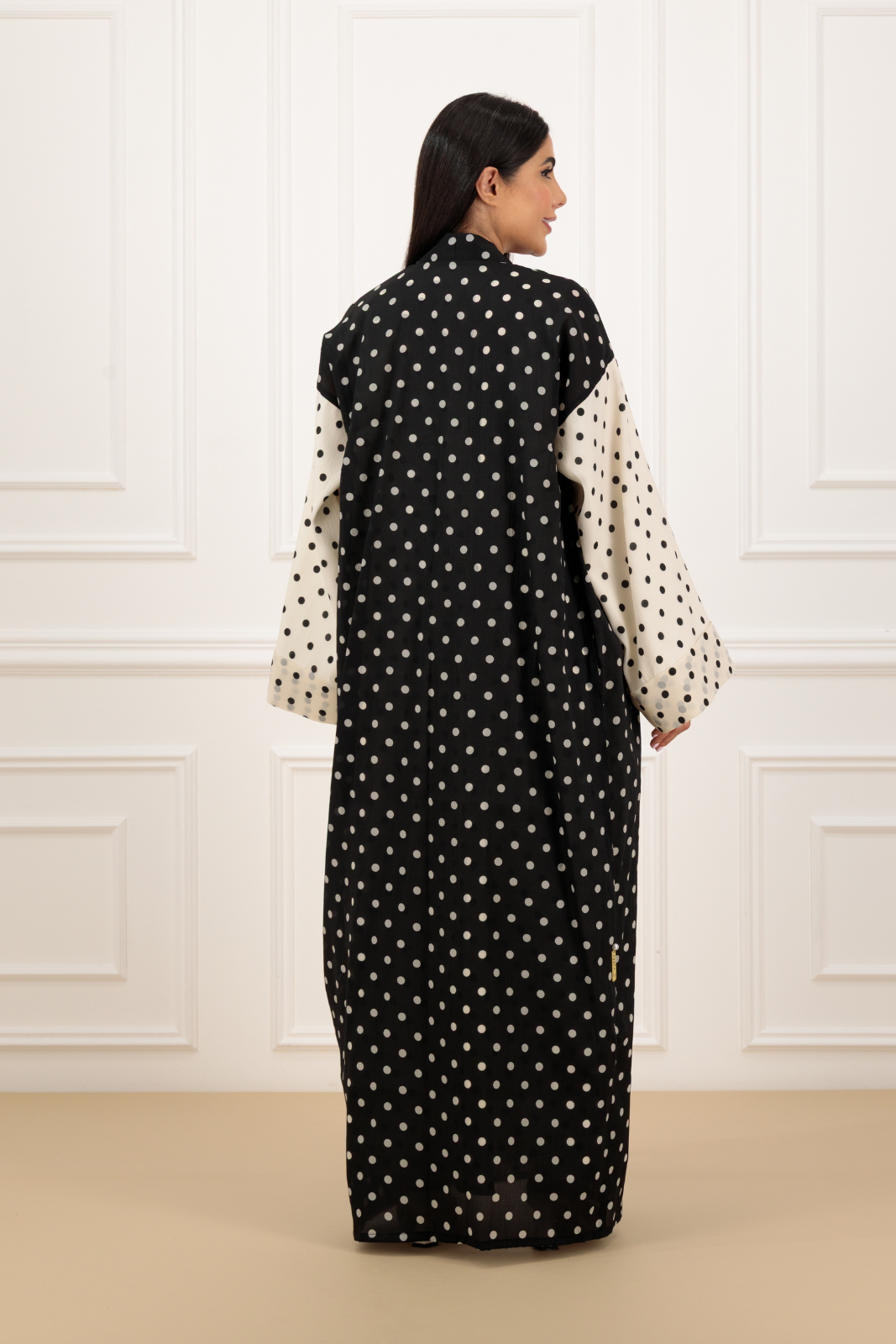Polka Kimono style abaya (Set)