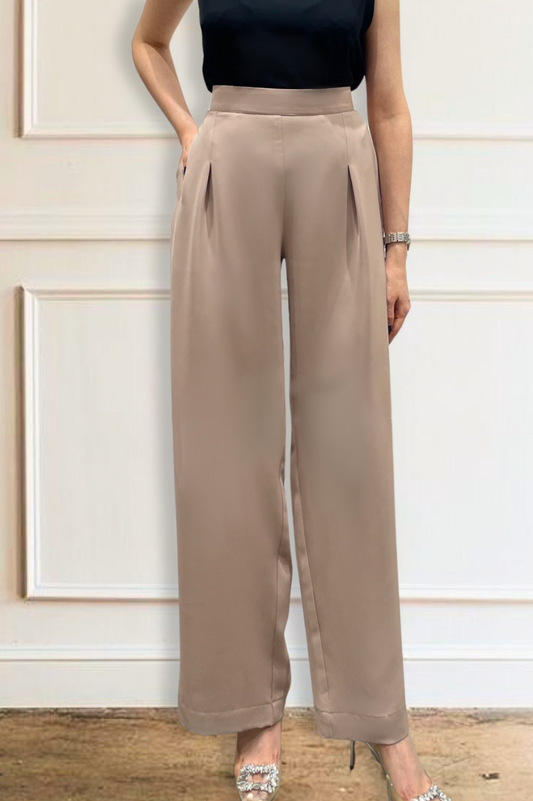 Wide-Leg fit fluid crepe trouser
