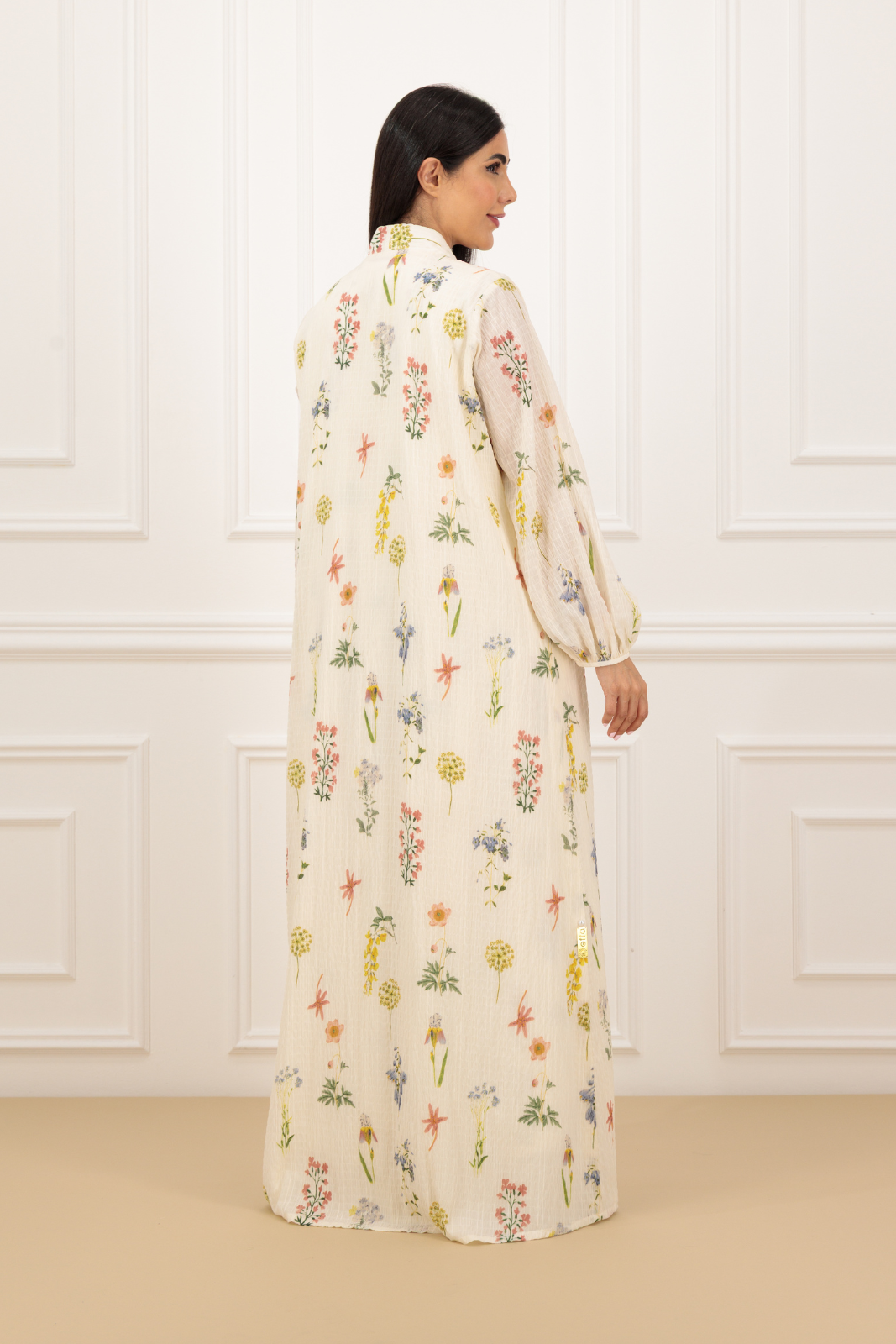 Floral classic cut abaya (Set)