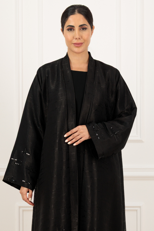 Embroidered Jacquard abaya
