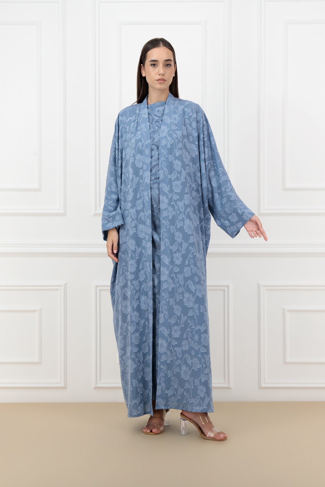 Floral silk Farasha Abaya