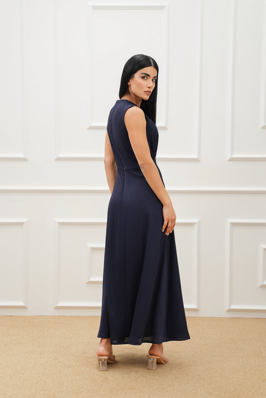 Gathered detail sleeveless dress