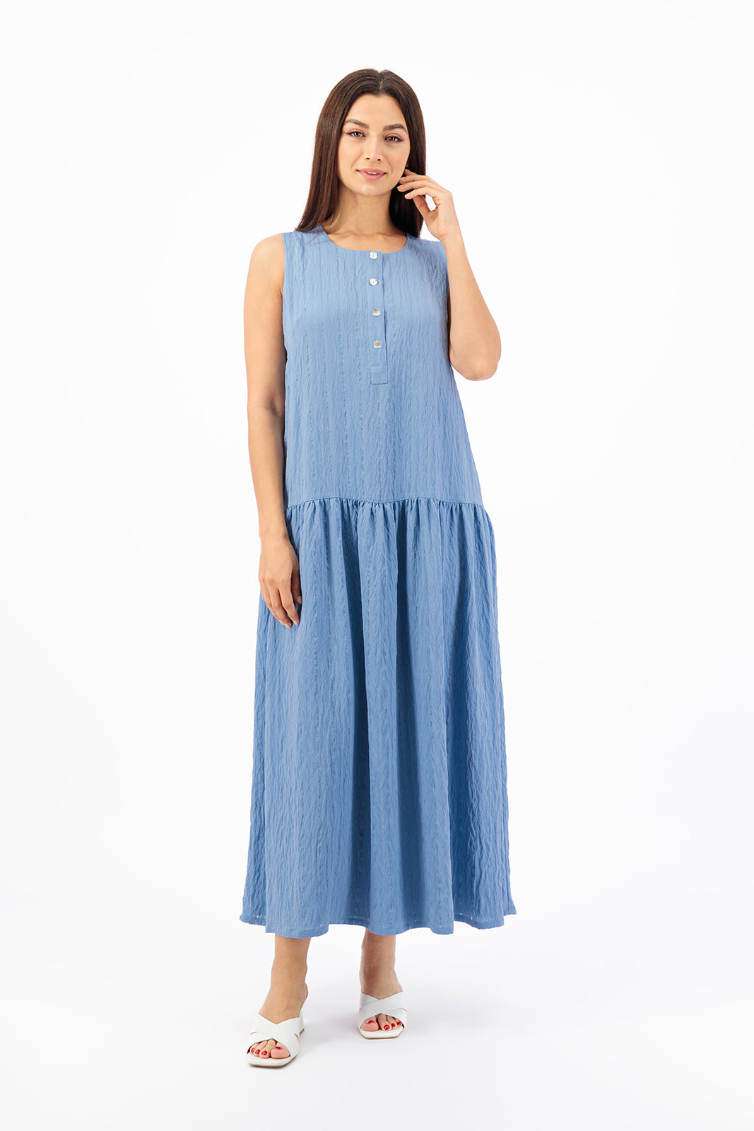 Striped Farasha cut abaya and dress (SET)
