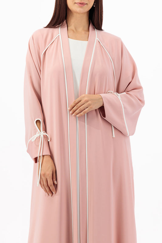 Contrast bow piping Abaya