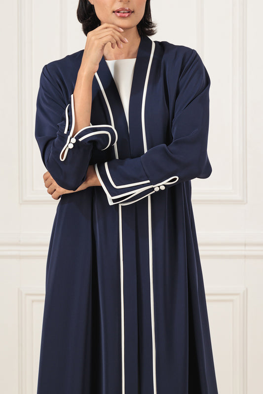 Double cuff piping abaya