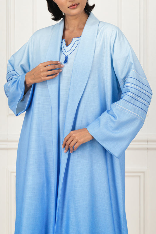 Ombre linen abaya set