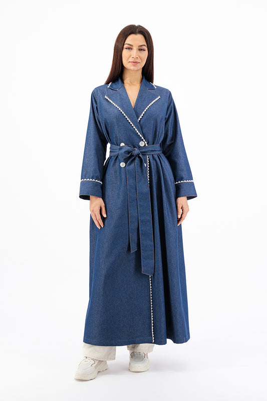 Pearl Denim trench coat