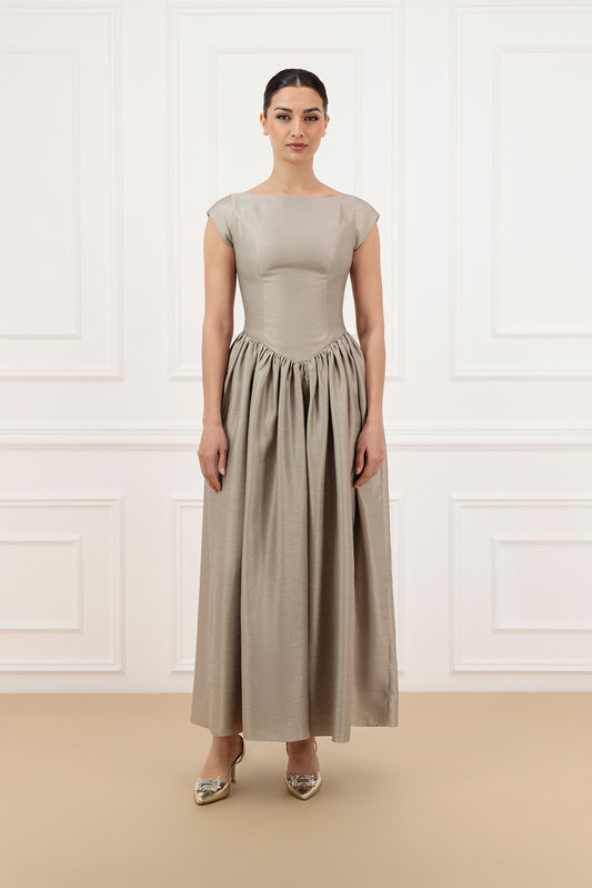 Shantung Abaya & Dress Set