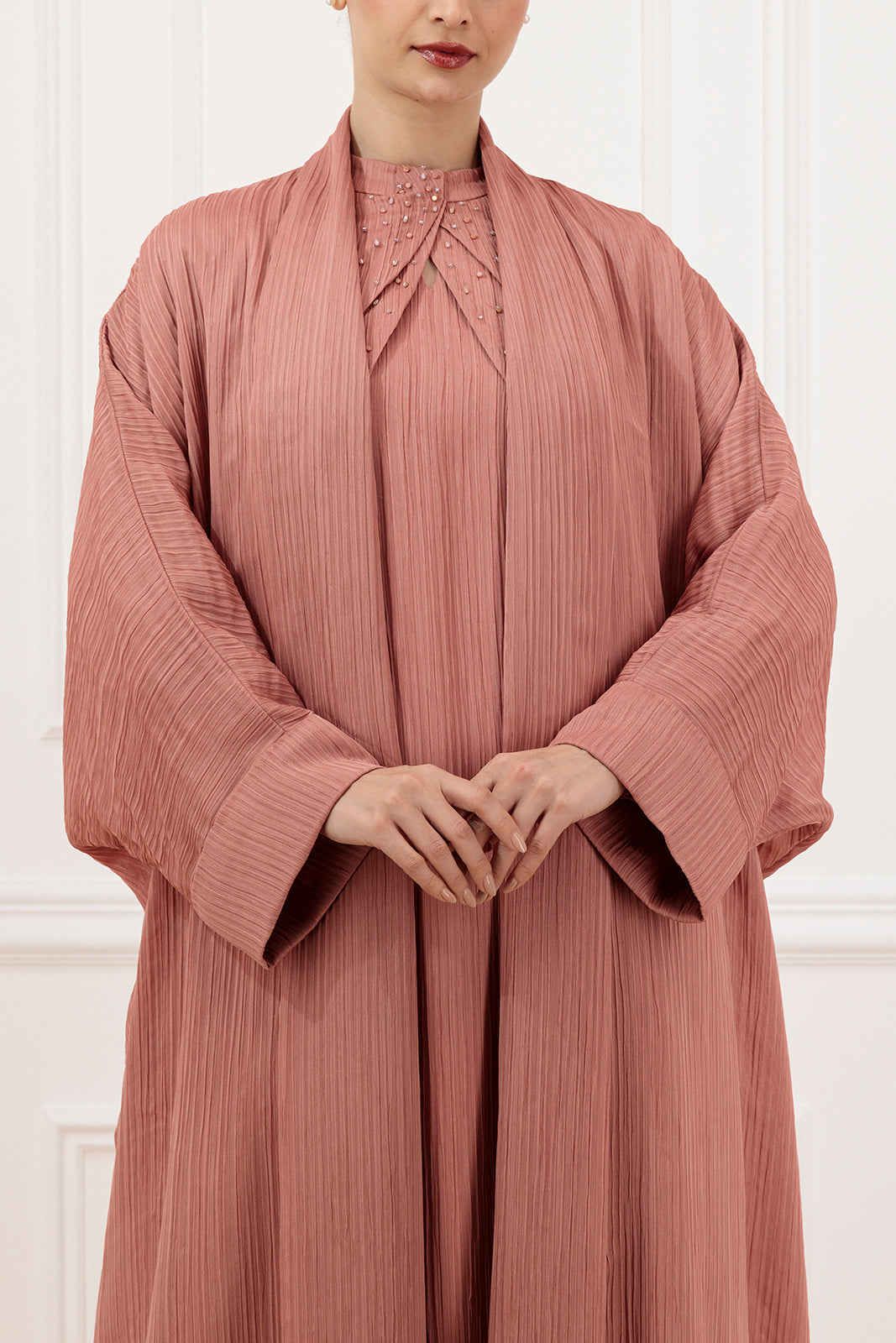Pleated Chiffon Farasha Abaya