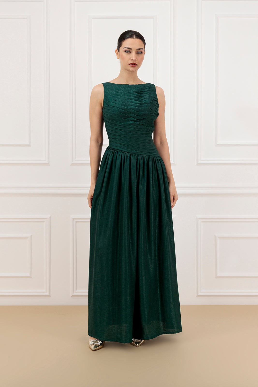 Shimmer Linen Abaya & Dress Set