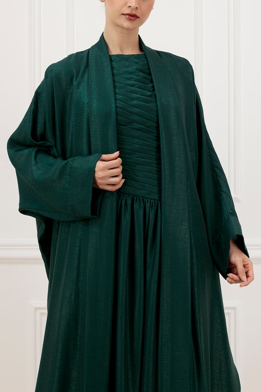 Shimmer Linen Abaya & Dress Set
