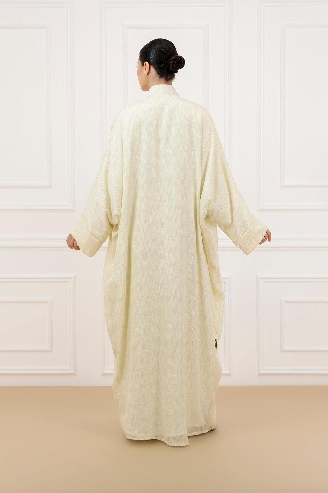 Embellished gold line chiffon Abaya and dress (SET)