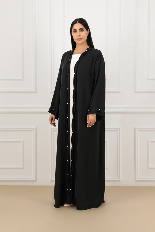Embossed manipulated detail abaya