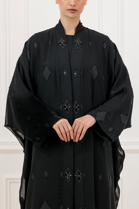 Diamond chiffon abaya