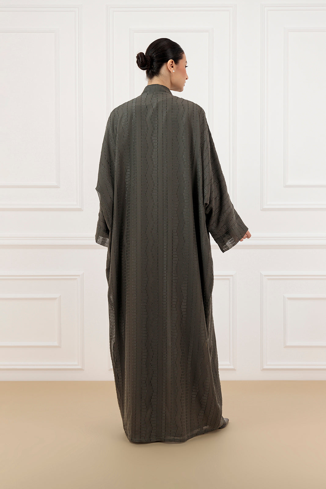 Striped textured chiffon farasha