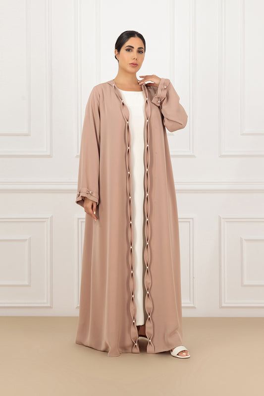 Embossed manipulated detail abaya