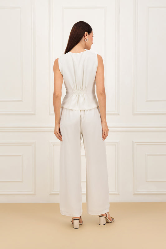Back elastic vest and elegant trouser with pockets (SET)