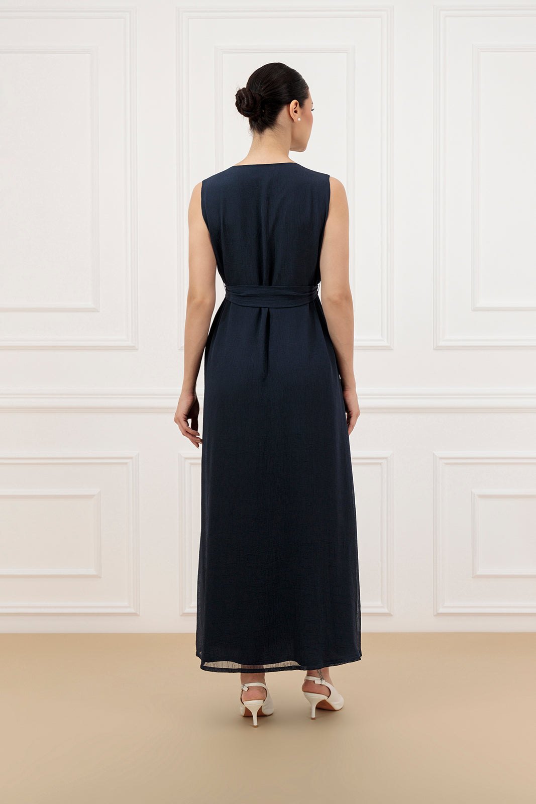 Wrinkle chiffon wide collar (set)