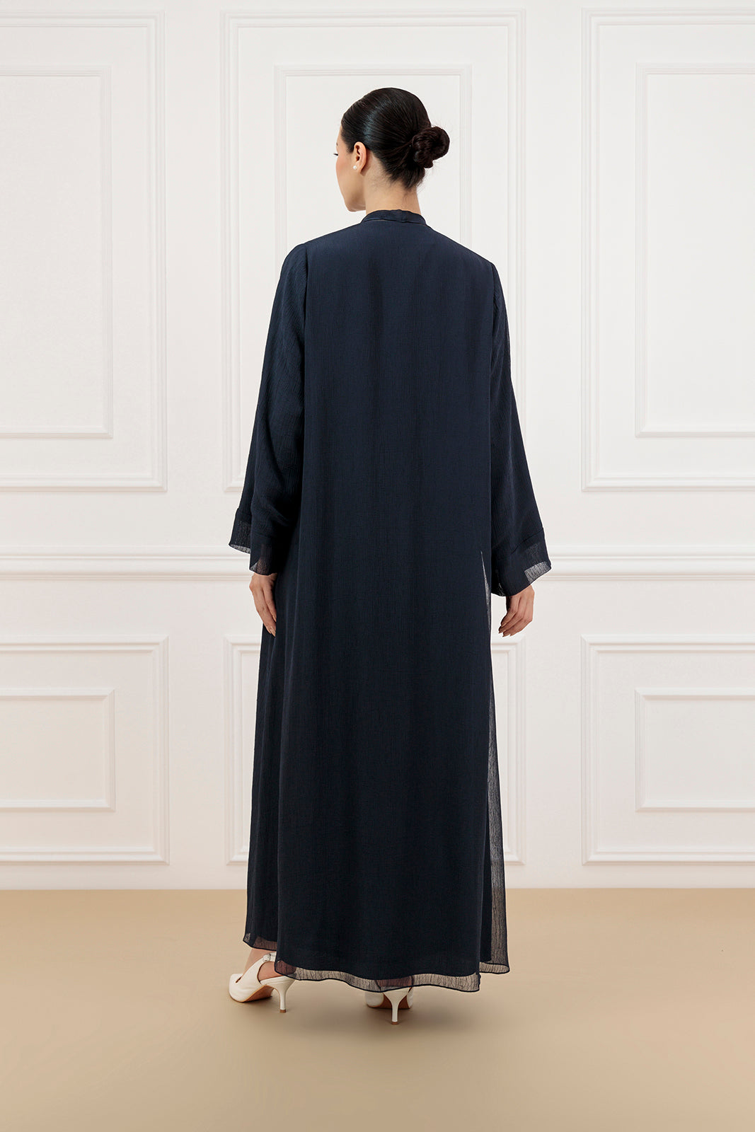 Wrinkle chiffon wide collar (set)