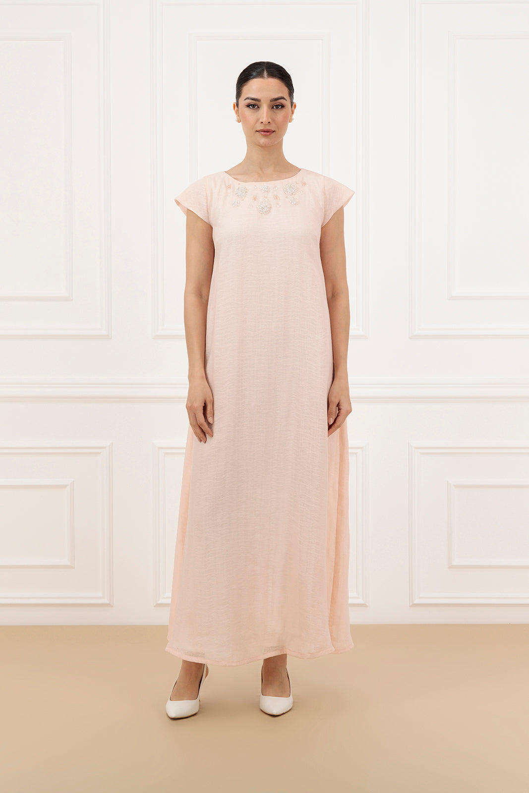 Thread Organza Abaya and Dress Set