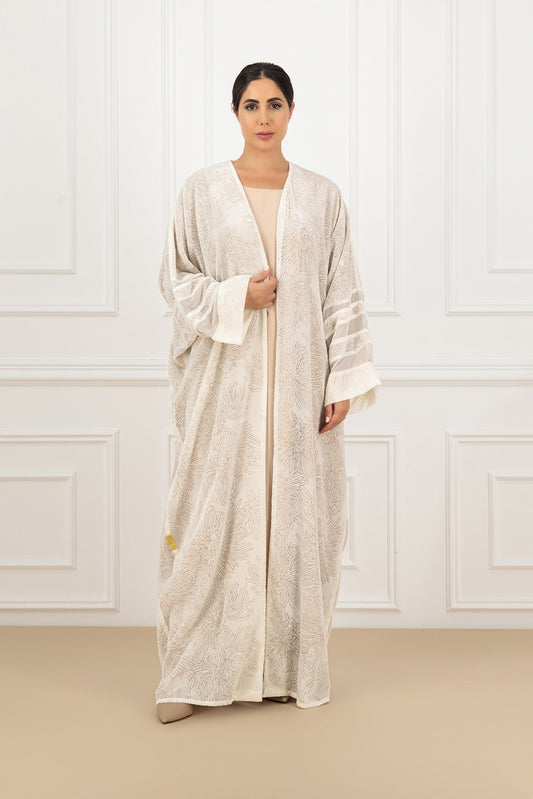 Textured Velvet Farasha Abaya