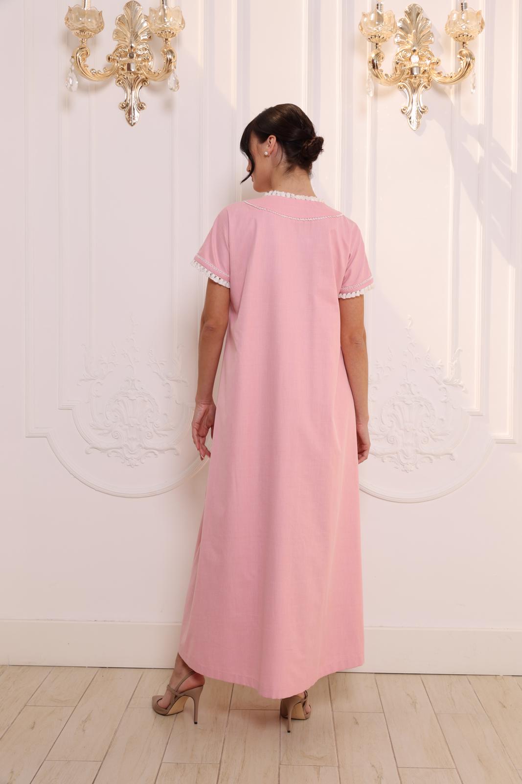 Coral pink cotton dress