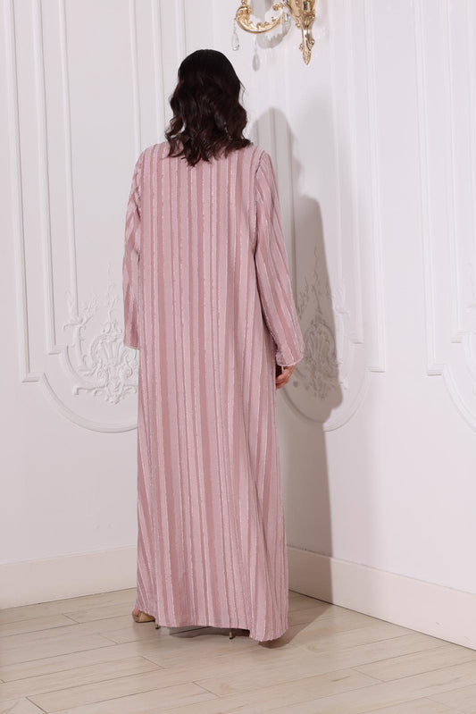 Light pink Georgette abaya