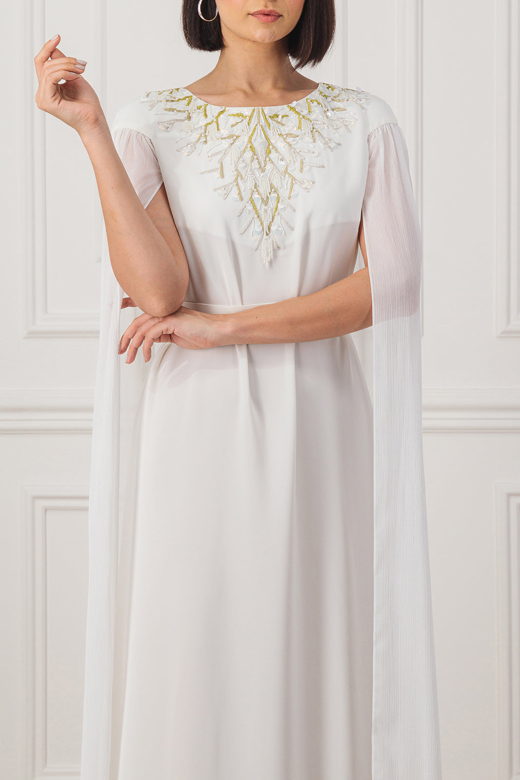 A-line cape maxi Dress