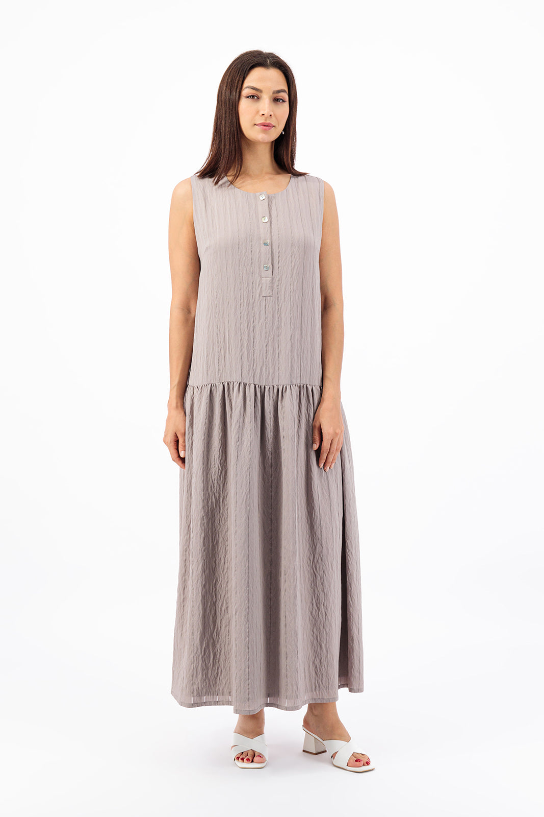 Striped Farasha cut abaya and dress (SET)