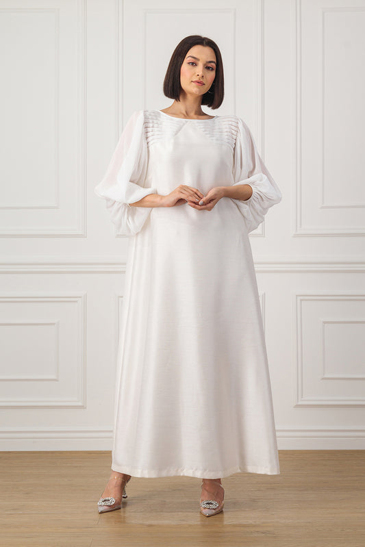 A-line Dress with single pleats detail