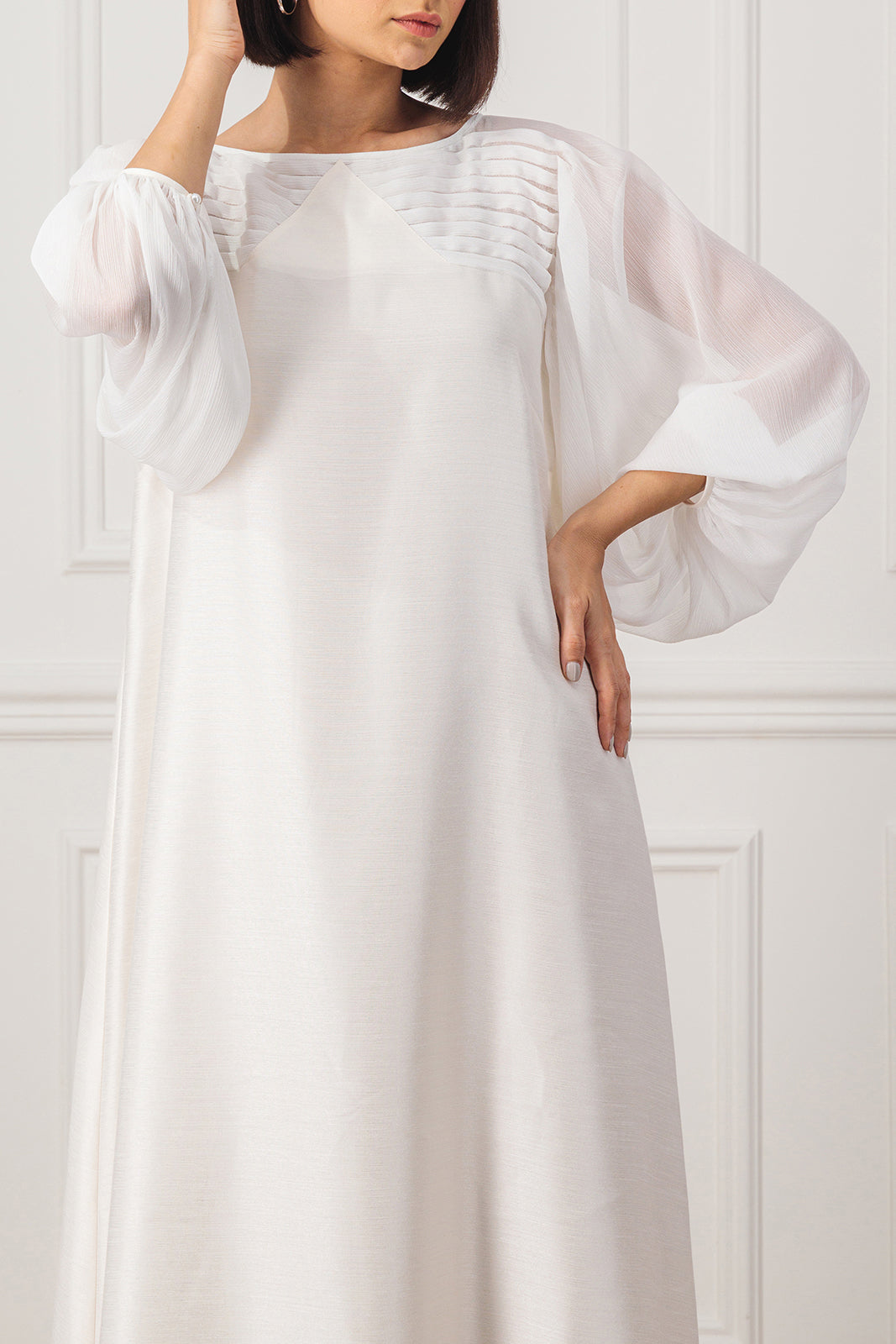 A-line Dress with single pleats detail