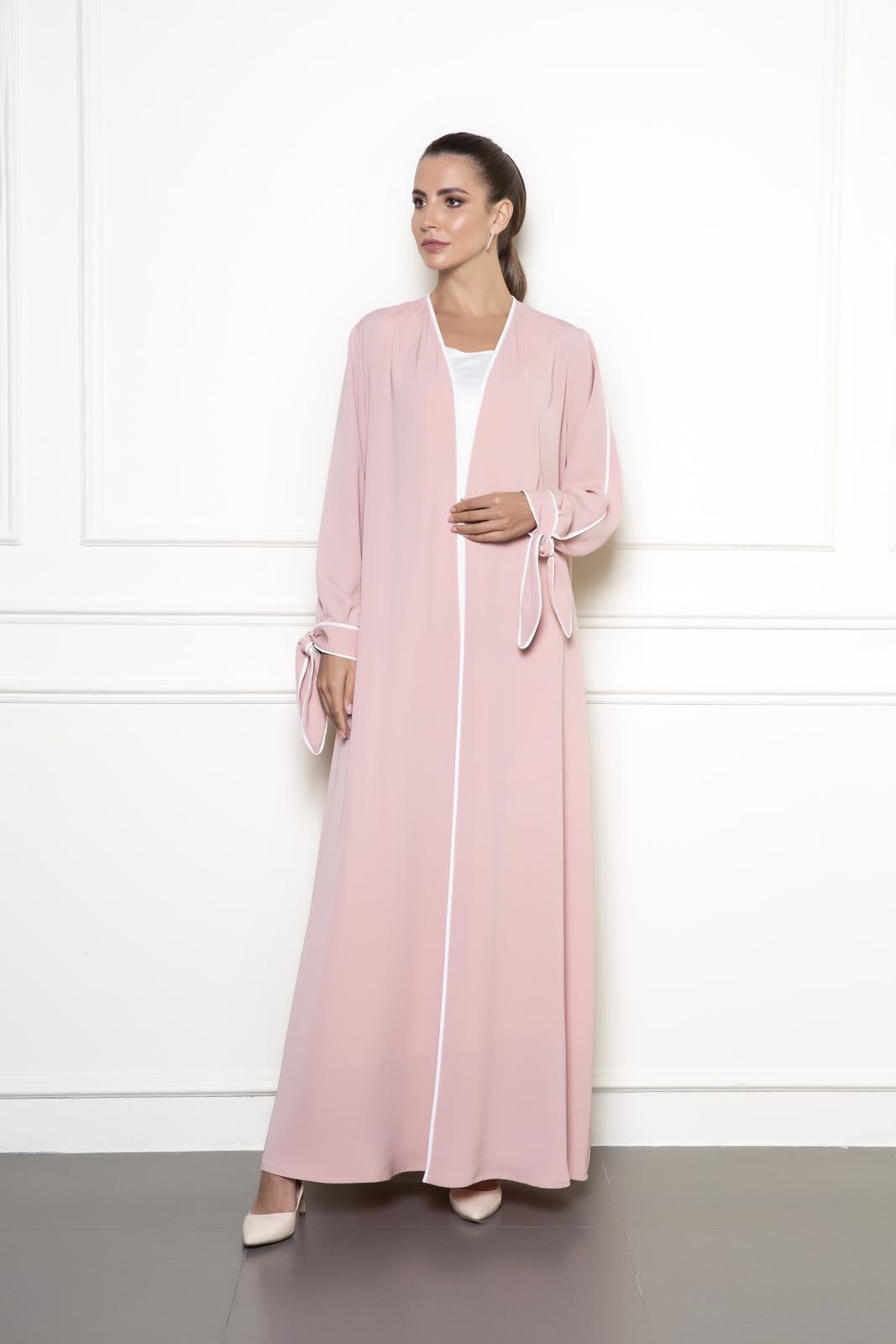 Abaya With Bow Cuff Sleeve