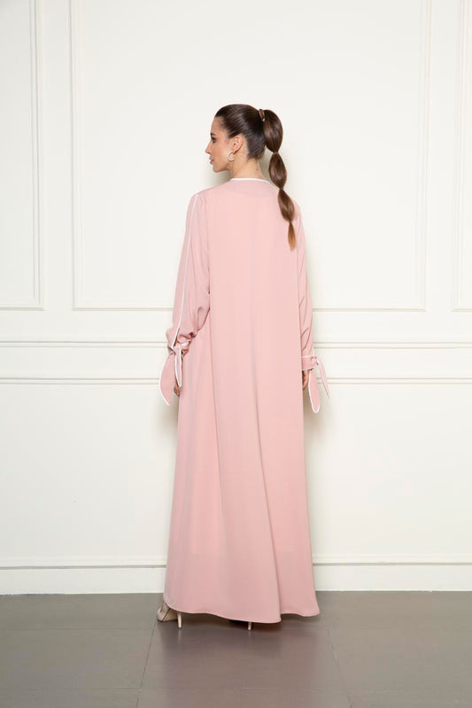 Abaya With Bow Cuff Sleeve