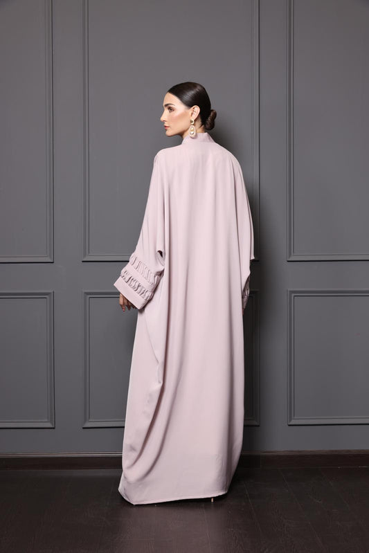 Pale Lavender abaya with gathered details