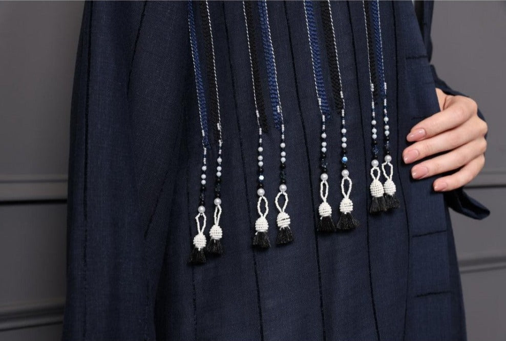 Striped Linen Abaya