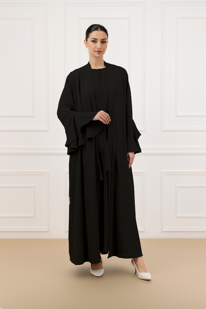 Crepe ruffled sleeves