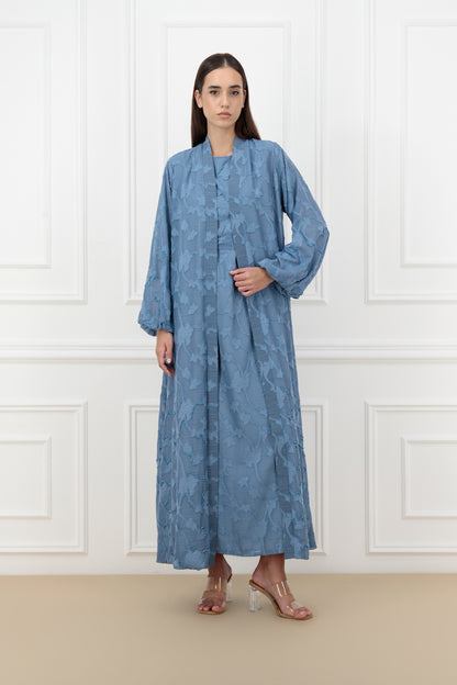 Embroidered Jacquard chiffon abaya