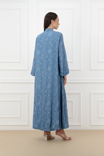 Embroidered Jacquard chiffon abaya
