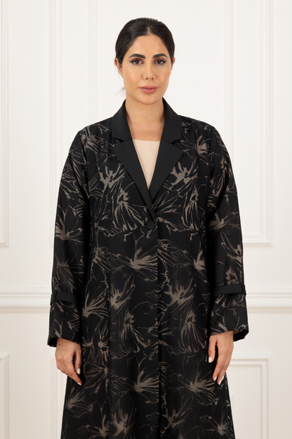 Jacquard organza jacket abaya