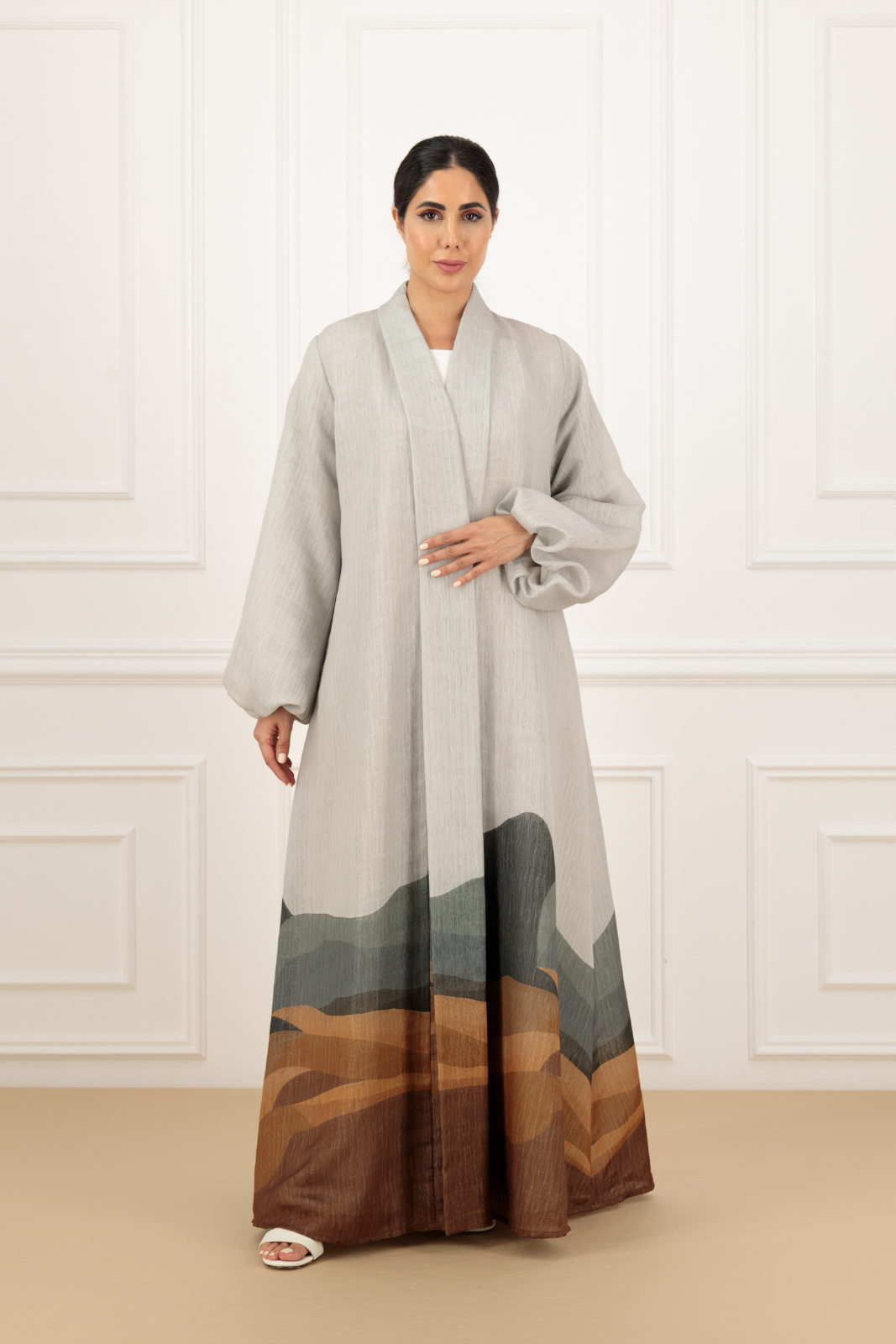Printed Organza abaya