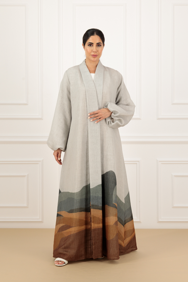 Printed Organza abaya