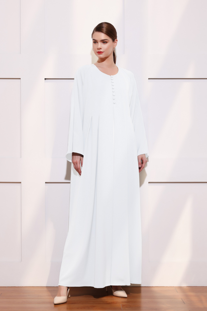Round Neck buttoned abaya