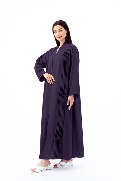 Asymmetrical single pleated Abaya