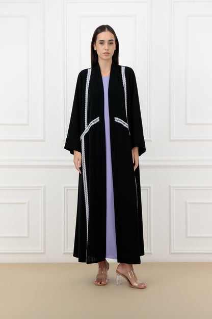 Lace embroidered abaya