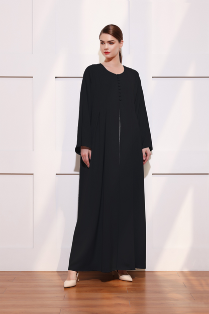 Round Neck buttoned abaya