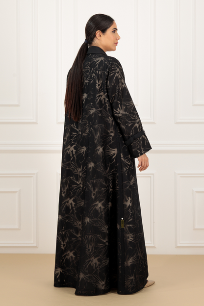 Jacquard organza jacket abaya