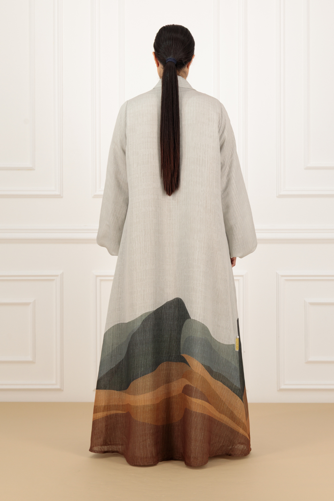 Printed Organza abaya