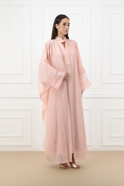 Lace panel Bisht style abaya