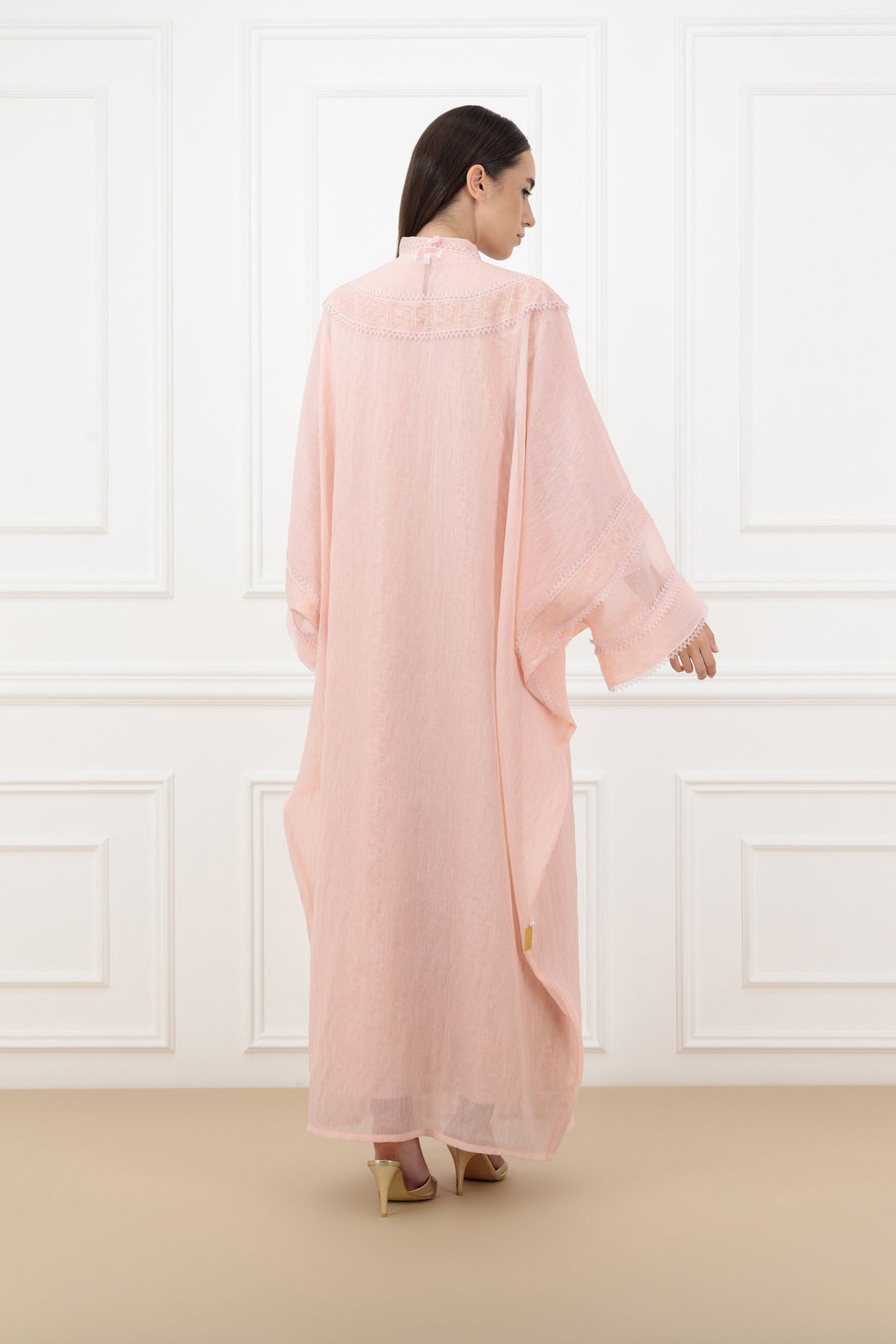 Lace panel Bisht style abaya