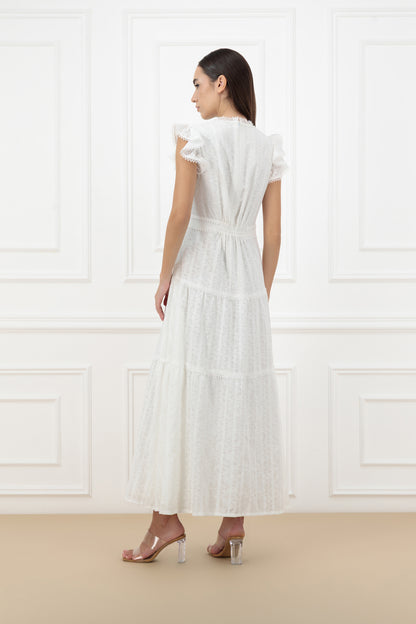 Lace flary cotton dress